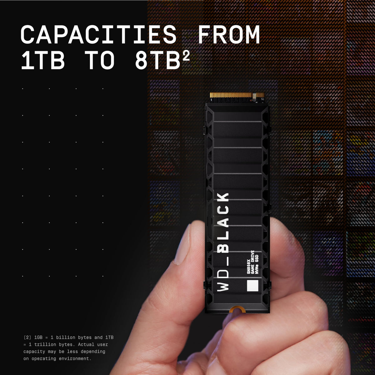WD_BLACK SN850X 1TB NVMe SSD - M.2 2280, Up to 7,300 MB/s Read speeds, Up to 6,300 MB/s write speeds, Gaming Expansion, High Performance Internal Solid State Drive - WDS100T2X0E