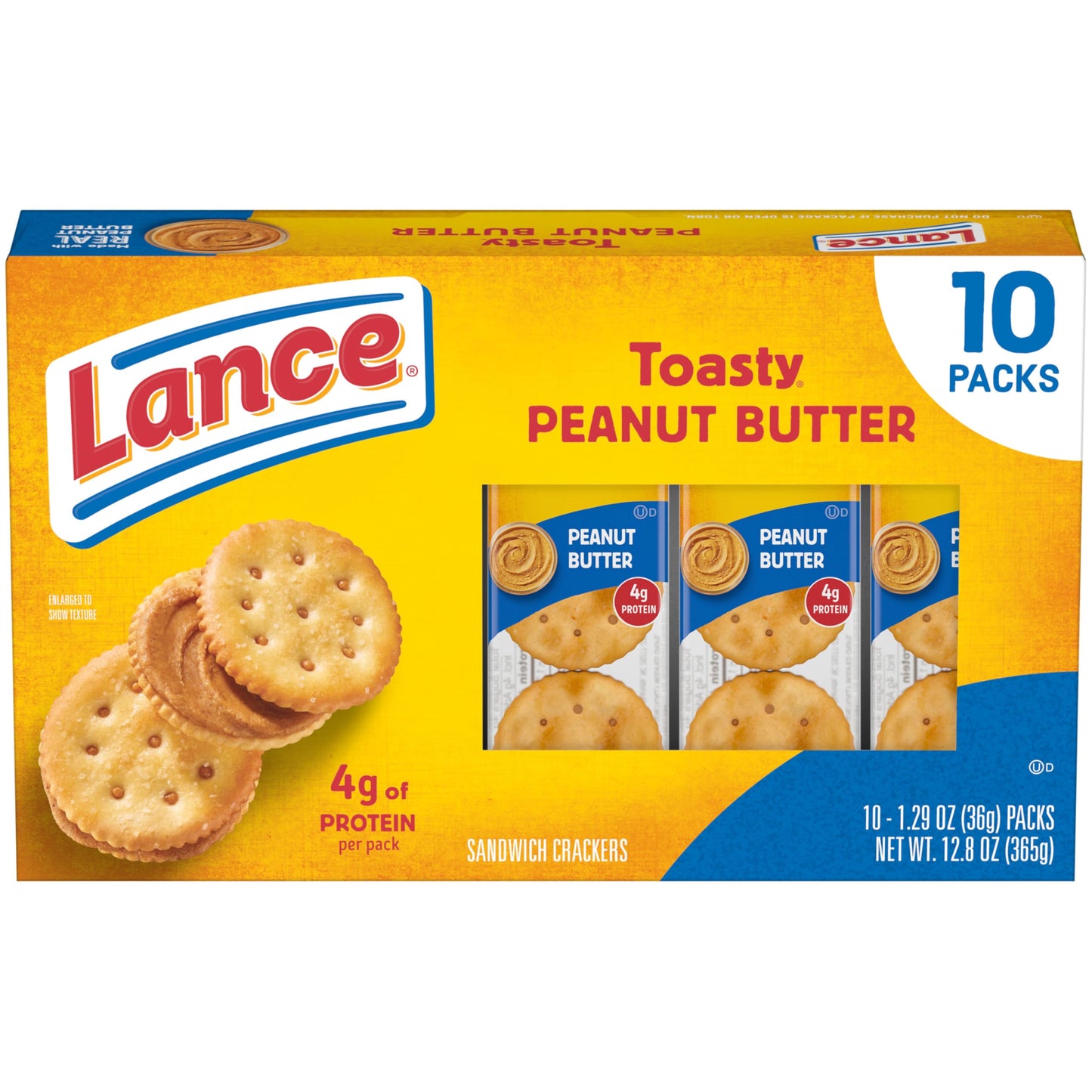 Lance Sandwich Crackers, Variety Pack, 3 Flavors, 20 Individually Wrapped Packs, 6 Sandwiches Each