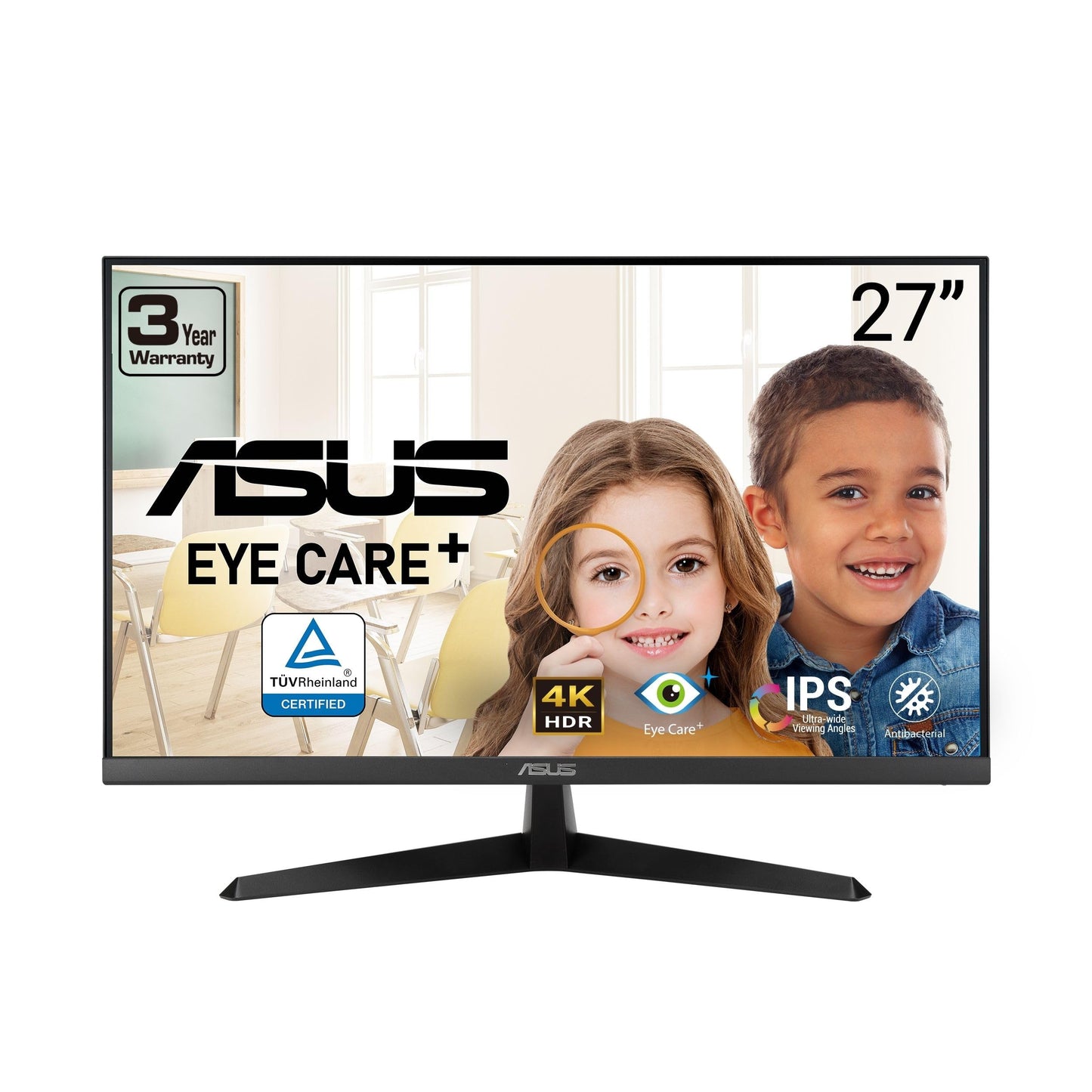 ASUS 27 Inch Desktop Monitor - Full HD (1920 x 1080), IPS, 75Hz, Adaptive-Sync, HDMI, D-Sub, Frameless - VA27EHE