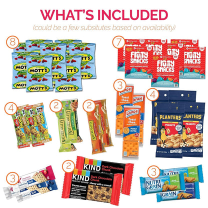 Snacks Variety Pack (40 Count) Mothers Day Snack Box - Snack Gift Basket for Mom, Grandma & Wife with Chips, Cookies & Bars - Care Package for College Students, Office Snacks & Birthdays