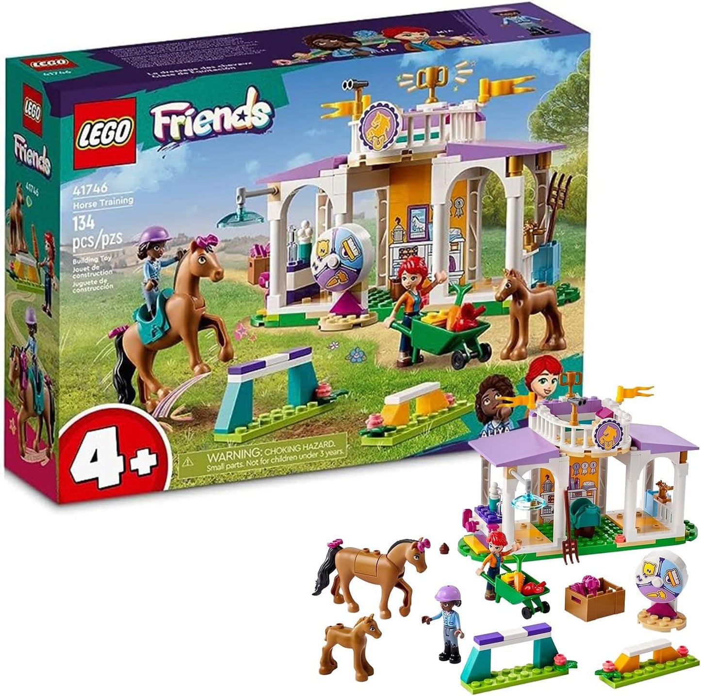 LEGO Friends Horse Training 41746 Toddler Building Toy, Great Birthday Gift for Ages 4+ with 2 Mini-Dolls, Stable, 2 Horse Characters and Animal Care Accessories