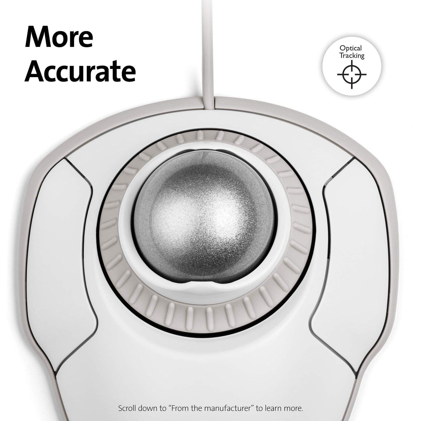 Kensington Orbit Trackball Mouse with Scroll Ring (K72337US), 4 1/2X5 1/2X2"