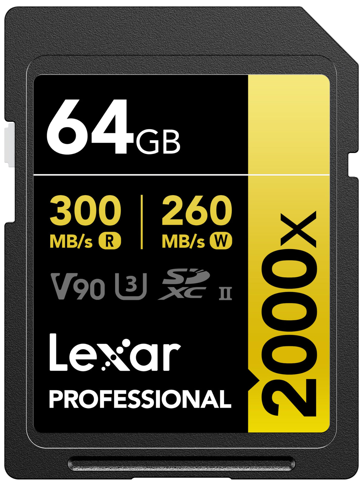 Lexar 256GB 2000x SD Memory Card, 300MB/s Read, 8K, V90, U3, UHS-II