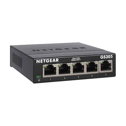 NETGEAR GS308 8-Port Gigabit Ethernet Network Switch, Hub, Internet Splitter, Desktop, Sturdy Metal, Fanless, Plug and Play