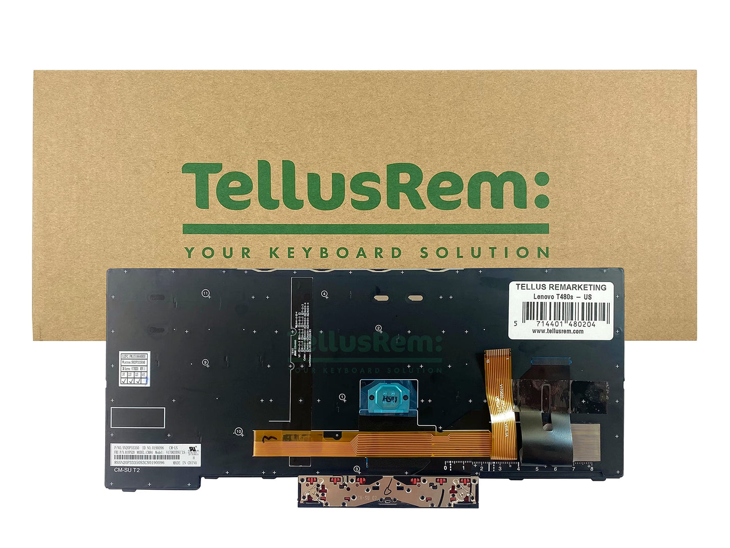 Replacement US Non-Backlit Keyboard for Lenovo ThinkPad T480s T490 E490 L480 L490 L380 L390 L380 Yoga L390 Yoga E480 – US English QWERTY, Refurbished Grade A