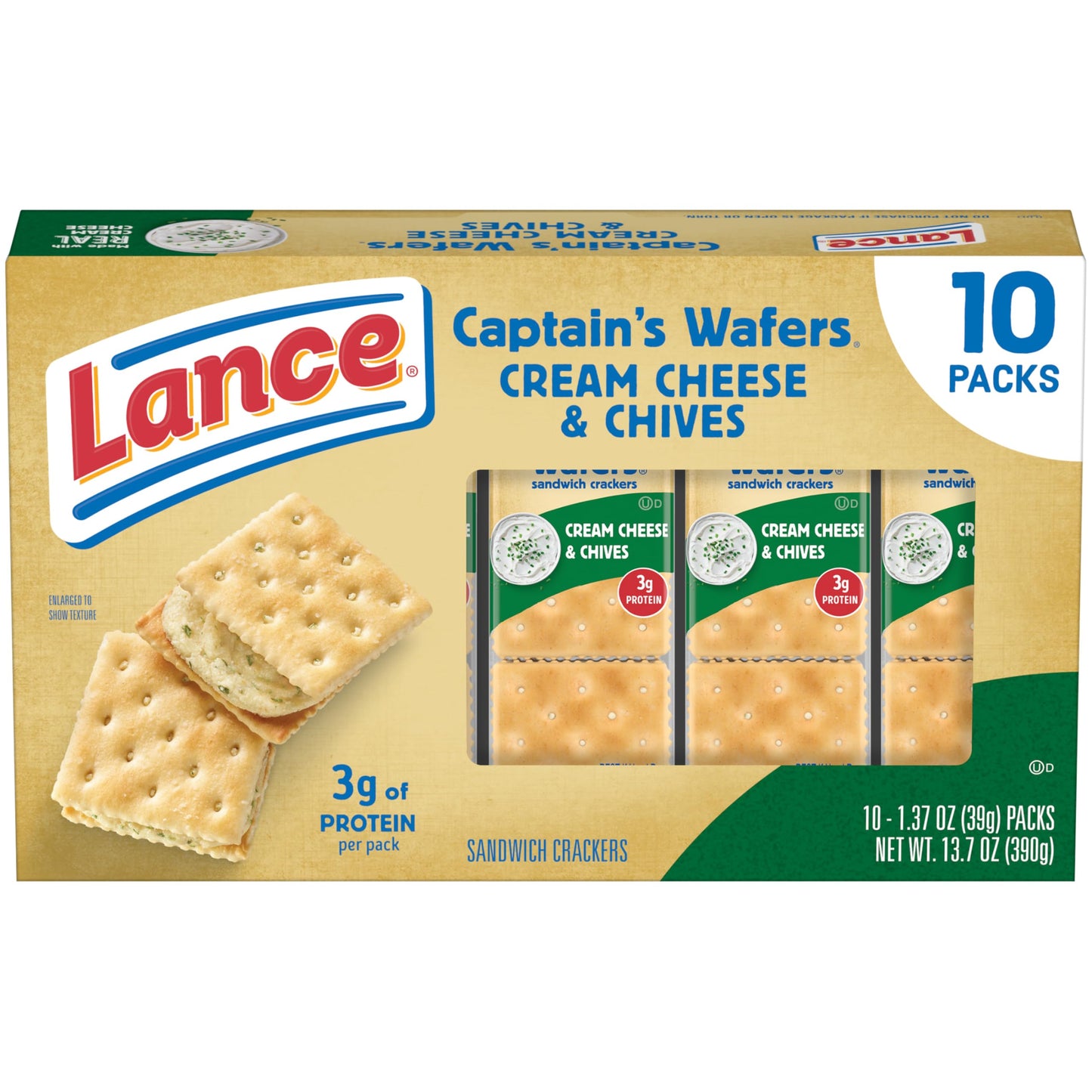 Lance Sandwich Crackers, Variety Pack, 3 Flavors, 20 Individually Wrapped Packs, 6 Sandwiches Each