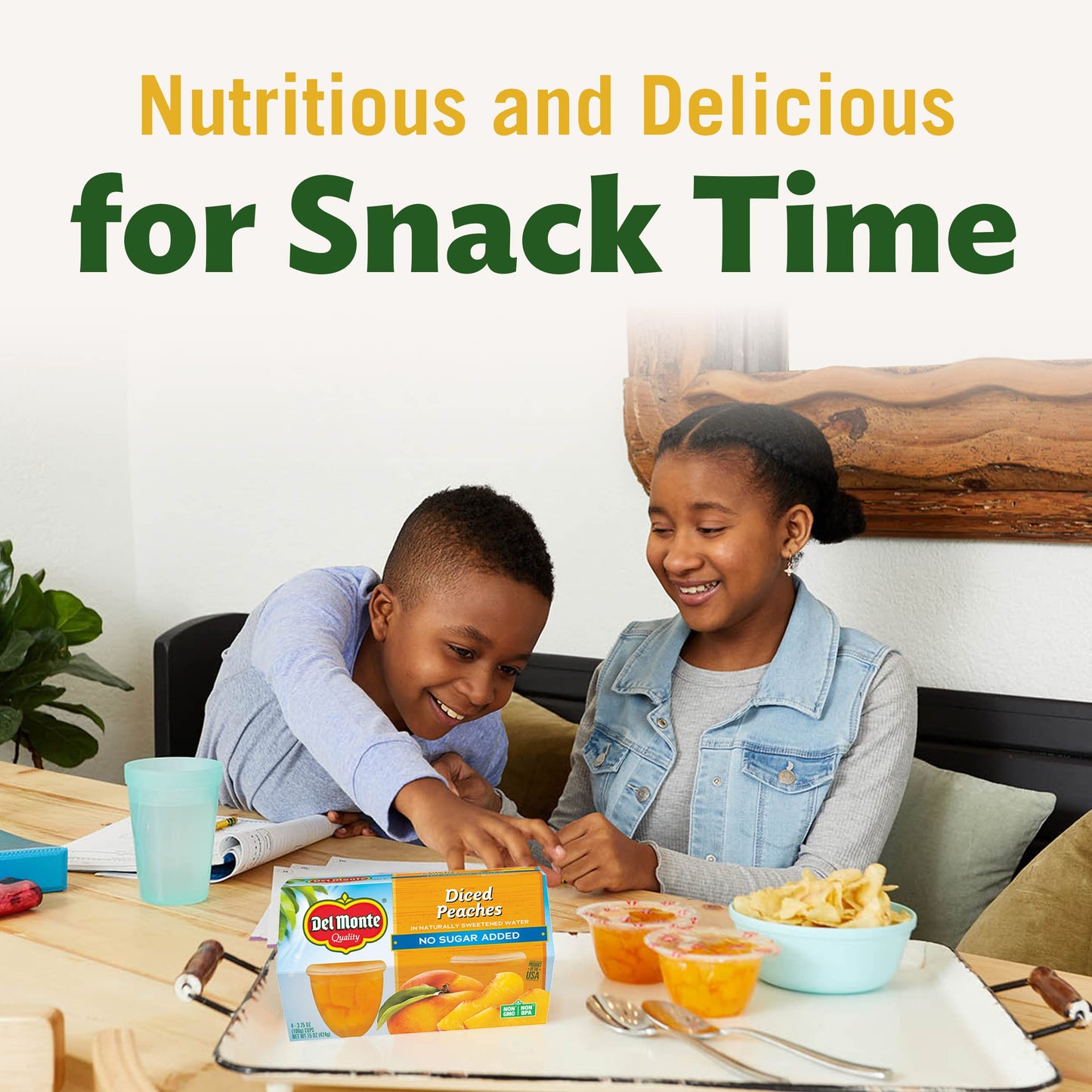 DEL MONTE FRUIT CUP Snacks, Family Pack, No Sugar Added, 12-Pack, 4 oz