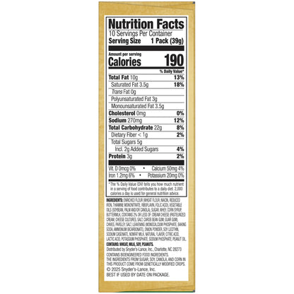Lance Sandwich Crackers, Variety Pack, 3 Flavors, 20 Individually Wrapped Packs, 6 Sandwiches Each