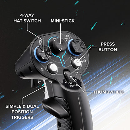 Thrustmaster Sol-R2 HOSAS Dual Flight Joysticks - Hall Effect Technology, 88 Buttons Space Sim Joystick for Flight Simulator - Compatible with PC