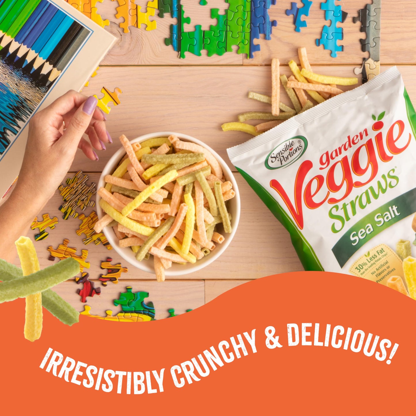 Sensible Portions Veggie Straws - Garden Snacks Variety Pack, Sea Salt, Ranch, Cheddar, Apple Cinnamon, Gluten Free Bulk Snacks, 1 Oz (Pack of 24)