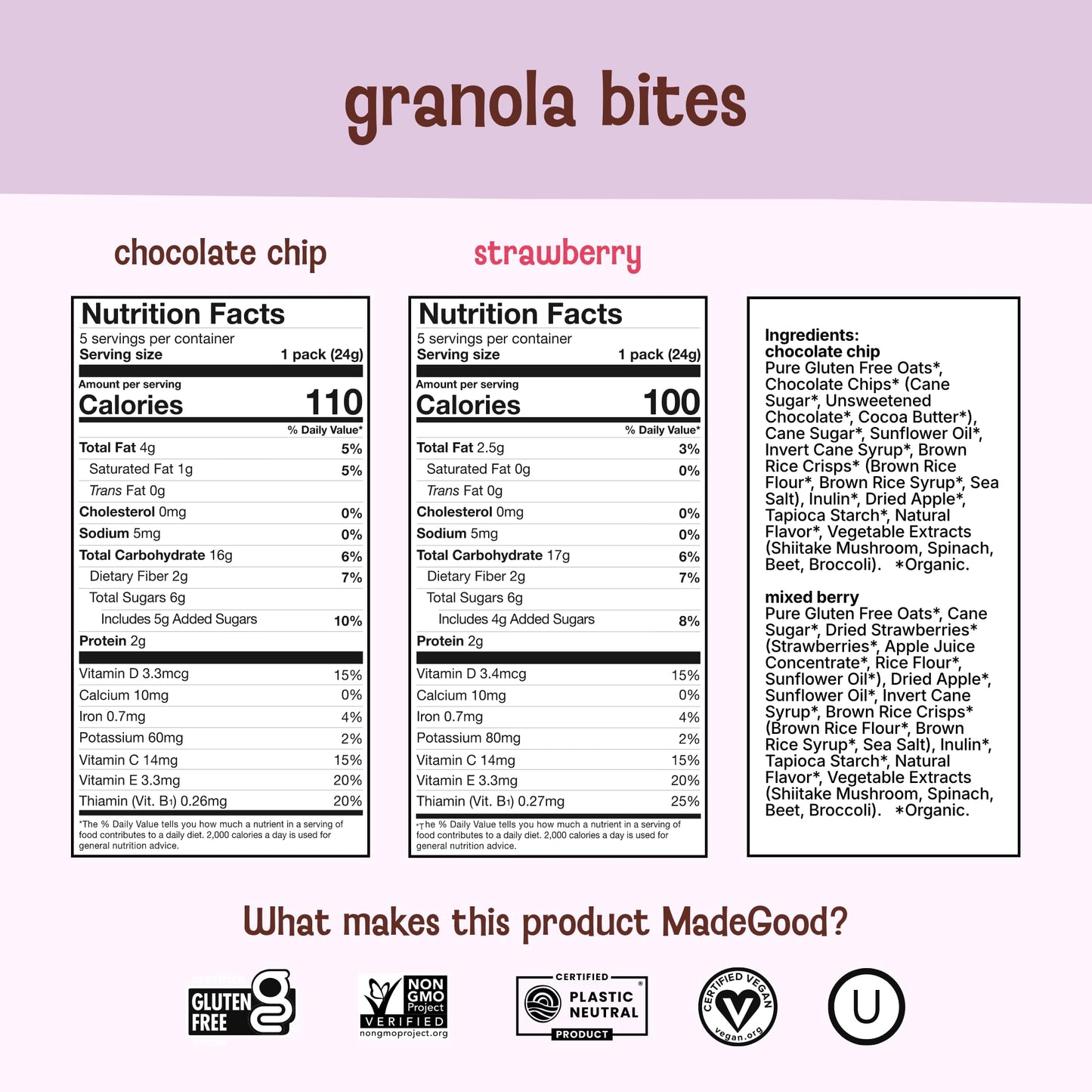 MadeGood Granola Variety Pack, Crunchy Squares, Bites, Bars, and Morning Bars for Breakfast and Healthy Snacking, Organic and Gluten Free, 36 Pack