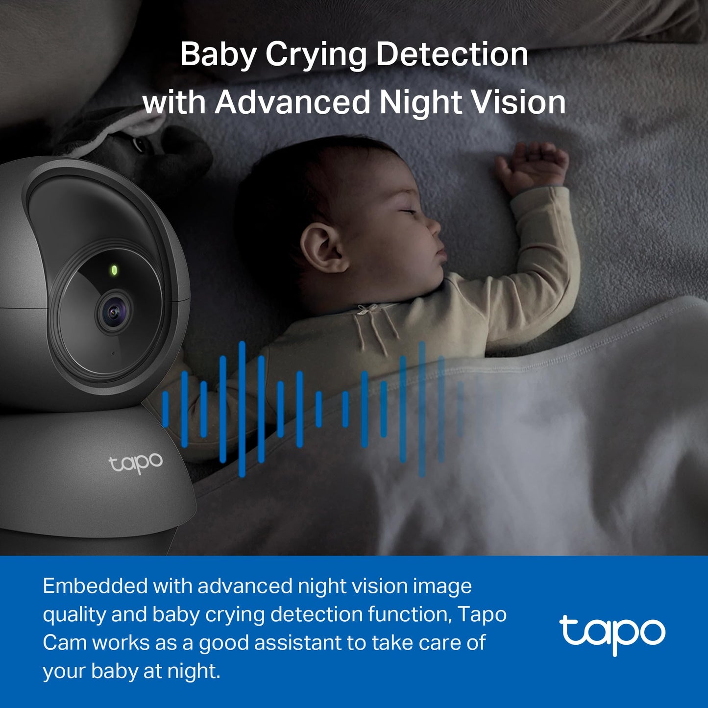 TP-Link Tapo Pan/Tilt Security Camera for Baby Monitor, Pet Camera w/Motion Detection, 1080P, 2-Way Audio, Night Vision, Cloud & SD Card Storage, Works with Alexa & Google Home (Tapo C200)