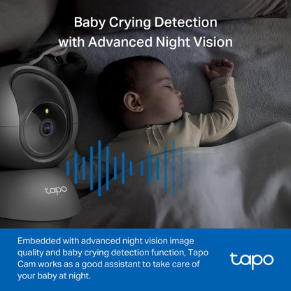 TP-Link Tapo Pan/Tilt Security Camera for Baby Monitor, Pet Camera w/Motion Detection, 1080P, 2-Way Audio, Night Vision, Cloud & SD Card Storage, Works with Alexa & Google Home (Tapo C200)