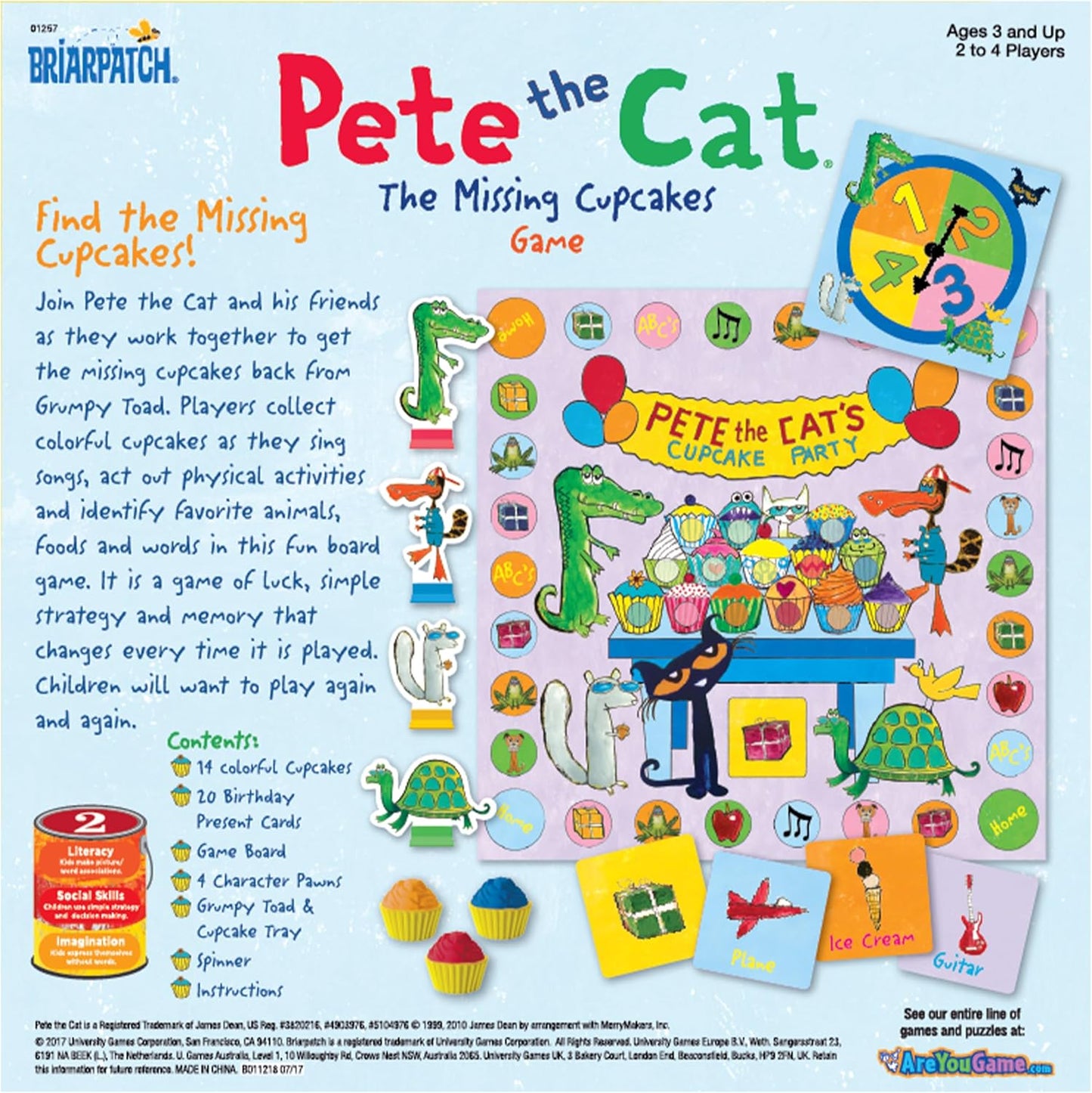Briarpatch Pete the Cat The Missing Cupcakes Game, Fans of Pete the Cat Books, Ages 3+