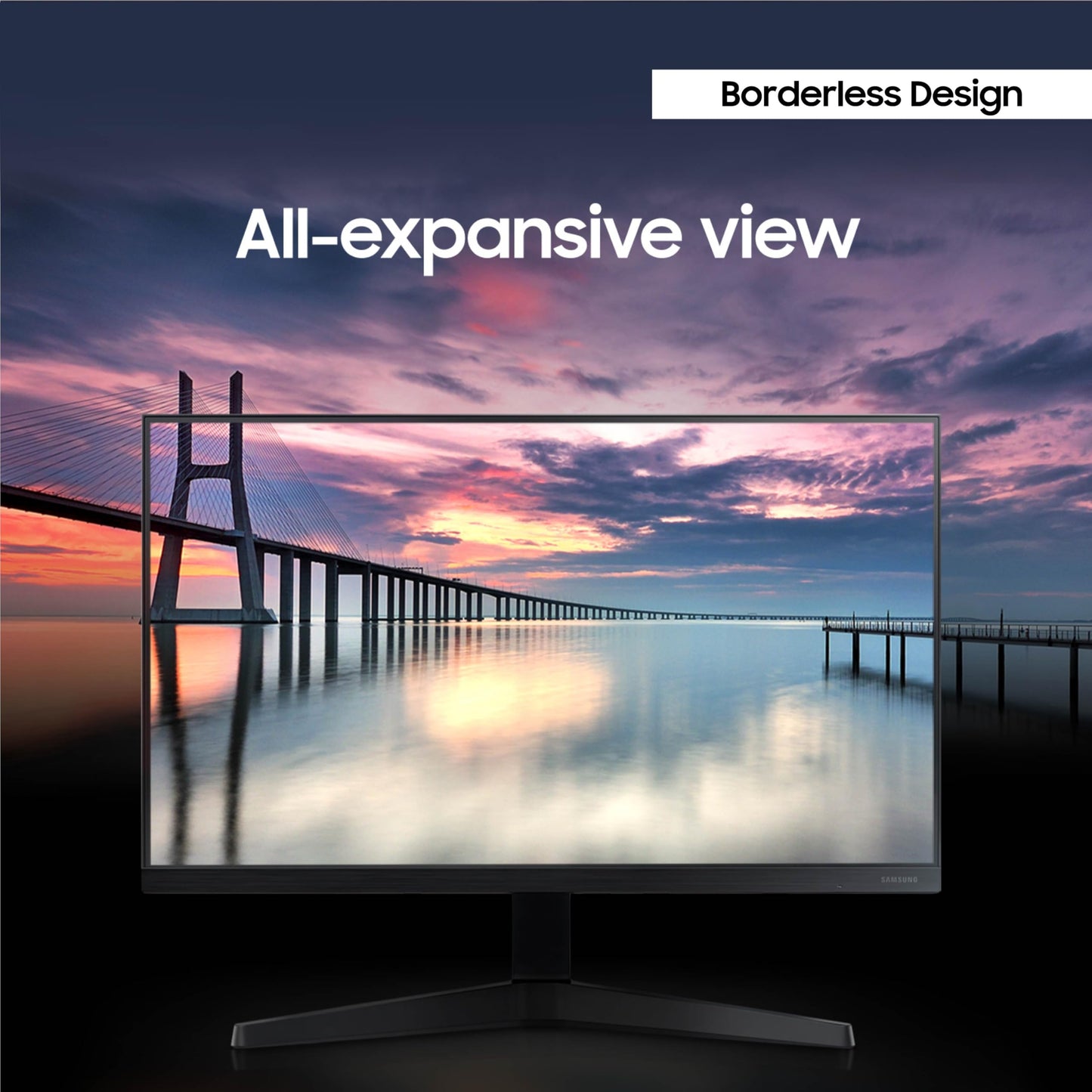 Samsung 27' T35F Series FHD 1080p Computer Monitor, 75Hz, IPS Panel, HDMI, VGA (D-Sub), AMD FreeSync, Wall Mountable, Game Mode, 3-Sided Border-Less, Eye Care, LF27T350FHNXZA