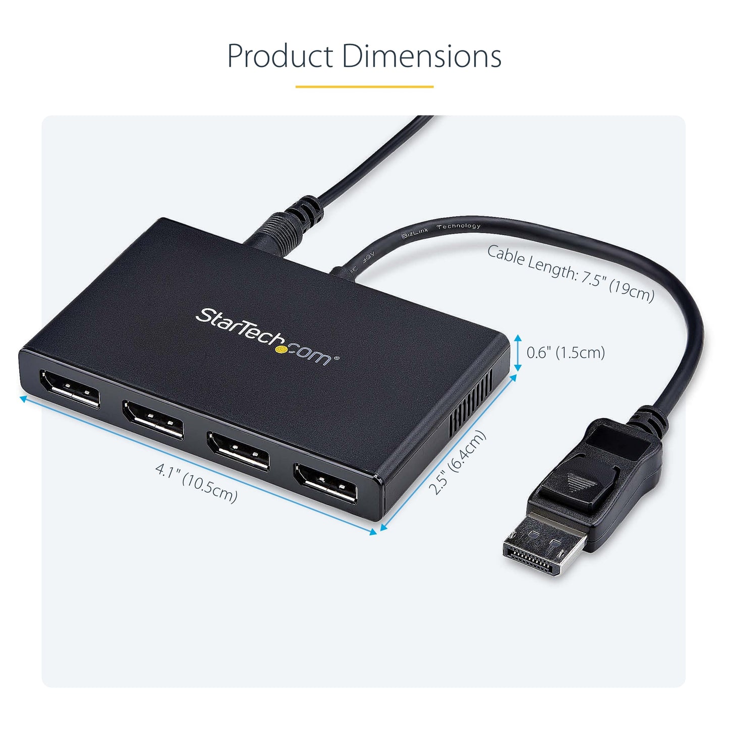 StarTech.com 3-Port DisplayPort 1.2 Splitter, DisplayPort to 3x DP Multi-Monitor Adapter, Dual 4K 30Hz and 1080p 60Hz Computer MST Hub, Windows Only (MSTDP123DP)