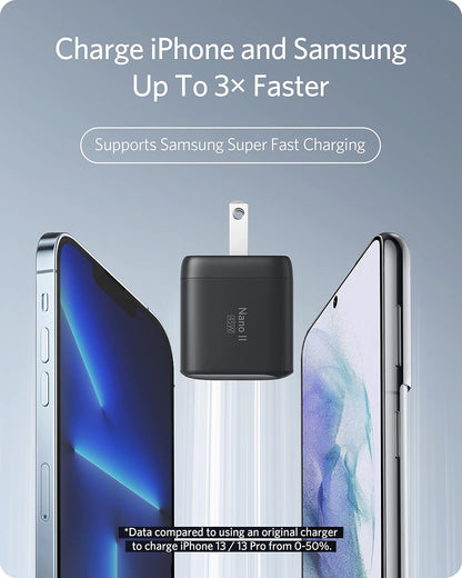 Anker Nano II 45W USB C Charger, GaN II PPS Fast Compact Foldable Charger for MacBook Pro, Galaxy, iPhone 15, Steam Deck, and More