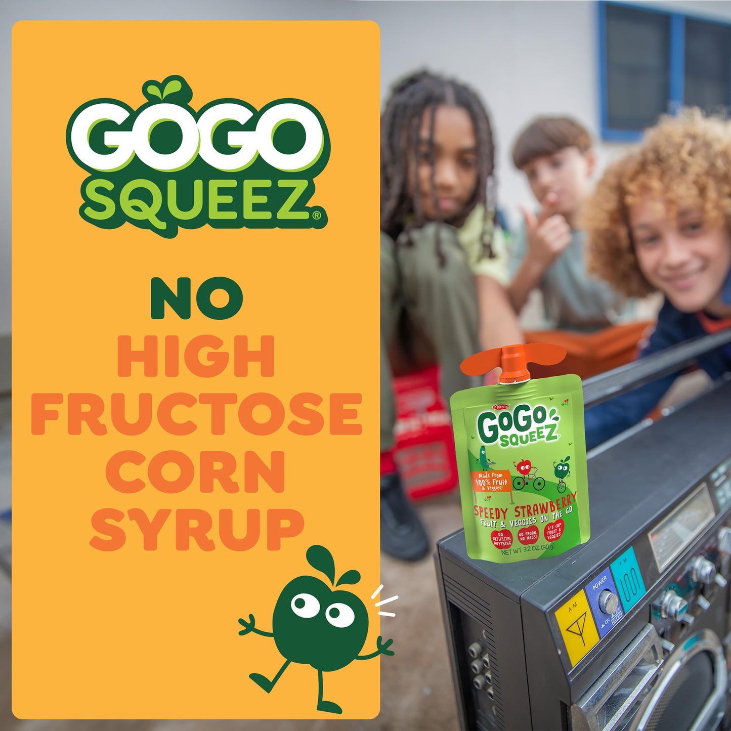 GoGo squeeZ No Sugar Added Fruit & veggieZ Applesauce and Puree Variety Pack, Jurassic Pear, Roarrrr Berry & Prehistoric Peach, 3.2 oz Pouches (Pack of 20), Fruit Snacks for Kids, Gluten Free, Nut Free, Recloseable Cap, BPA Free