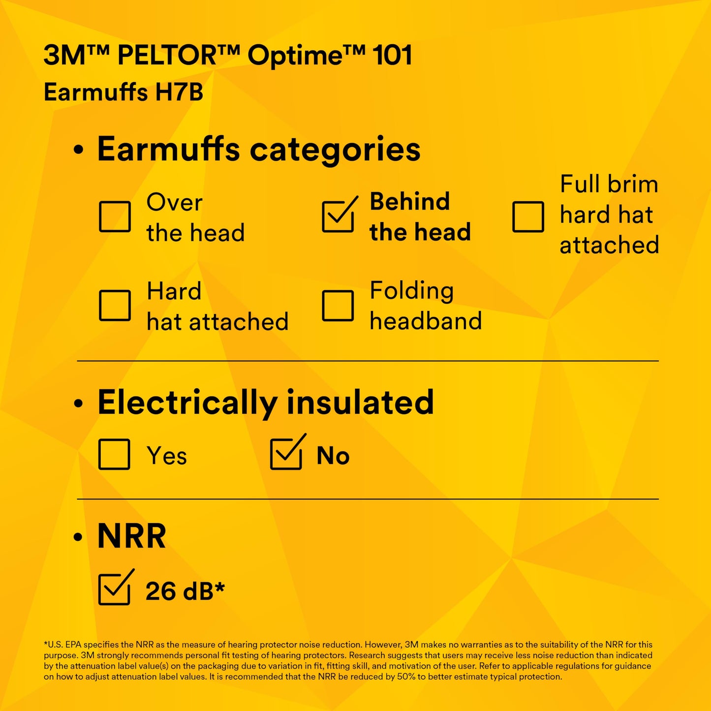 3M PELTOR Hearing Protection Optime 101 Earmuffs, Over the Head, H7A, 25 dB NRR, Adjustable Earcups, E-A-Rfit Compatible, Stainless Steel, Pack of 1, Black/Red