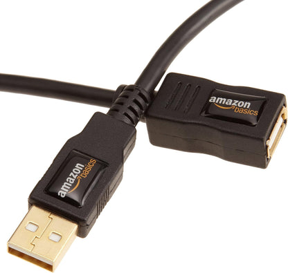 Amazon Basics USB 2.0 Extension Cable - A-Male to A-Female - 9.8 Feet (3 Meters)