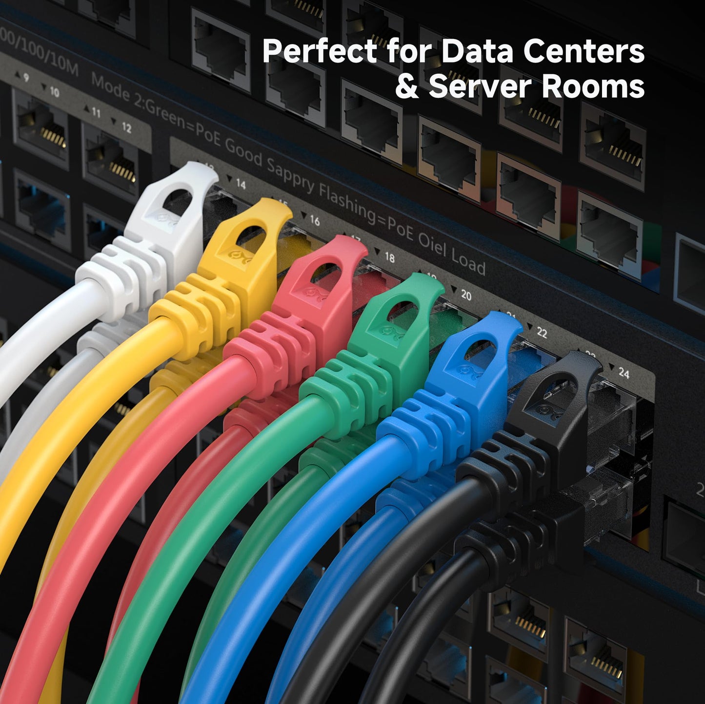 Cable Matters 10Gbps 5-Pack Snagless Short Cat 6 Ethernet Cable - 3ft, Cat 6 Cable, Cat6 Cord, Ethernet Cord, Black