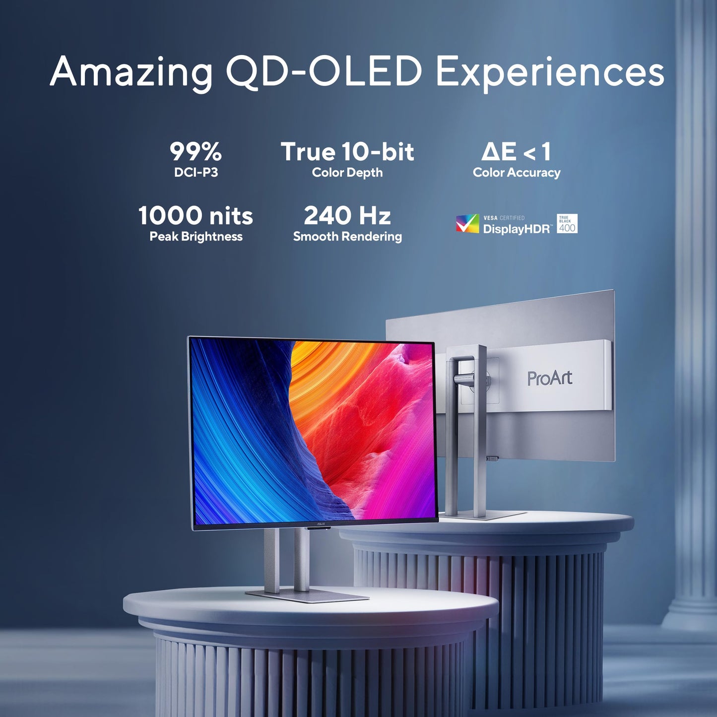 ASUS ProArt Display PA278QV 27” WQHD (2560 x 1440) Monitor, 100% sRGB/Rec. 709 ΔE < 2, IPS, DisplayPort HDMI DVI-D Mini DP, Calman Verified, Eye Care, Anti-Glare, Tilt Pivot Swivel Height Adjustable