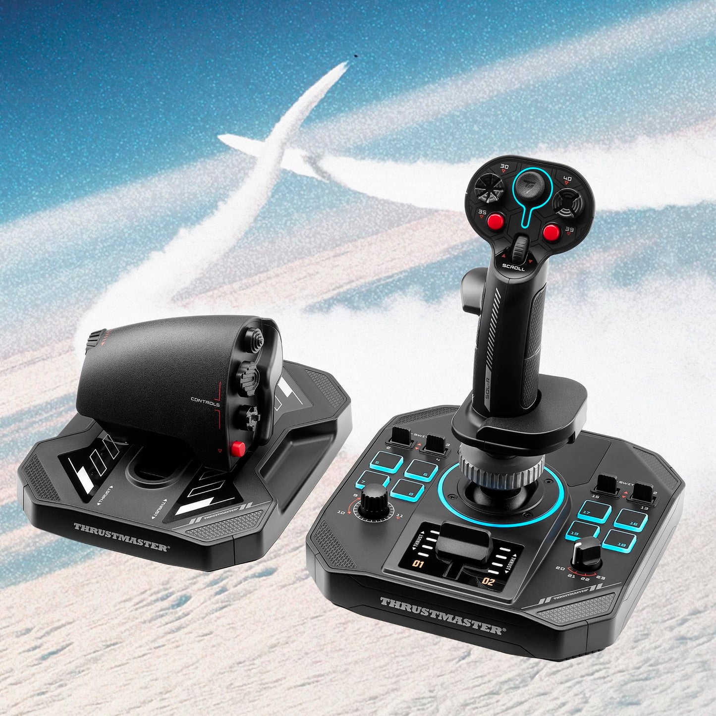 Thrustmaster Sol-R2 HOSAS Dual Flight Joysticks - Hall Effect Technology, 88 Buttons Space Sim Joystick for Flight Simulator - Compatible with PC