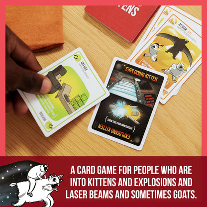 Exploding Kittens Original Edition - 2-5 Players - Ages 7+ - 15 Minutes to Play - High Stakes Card Game - Party Game, Family Game Night, Kid and Adult Card Game