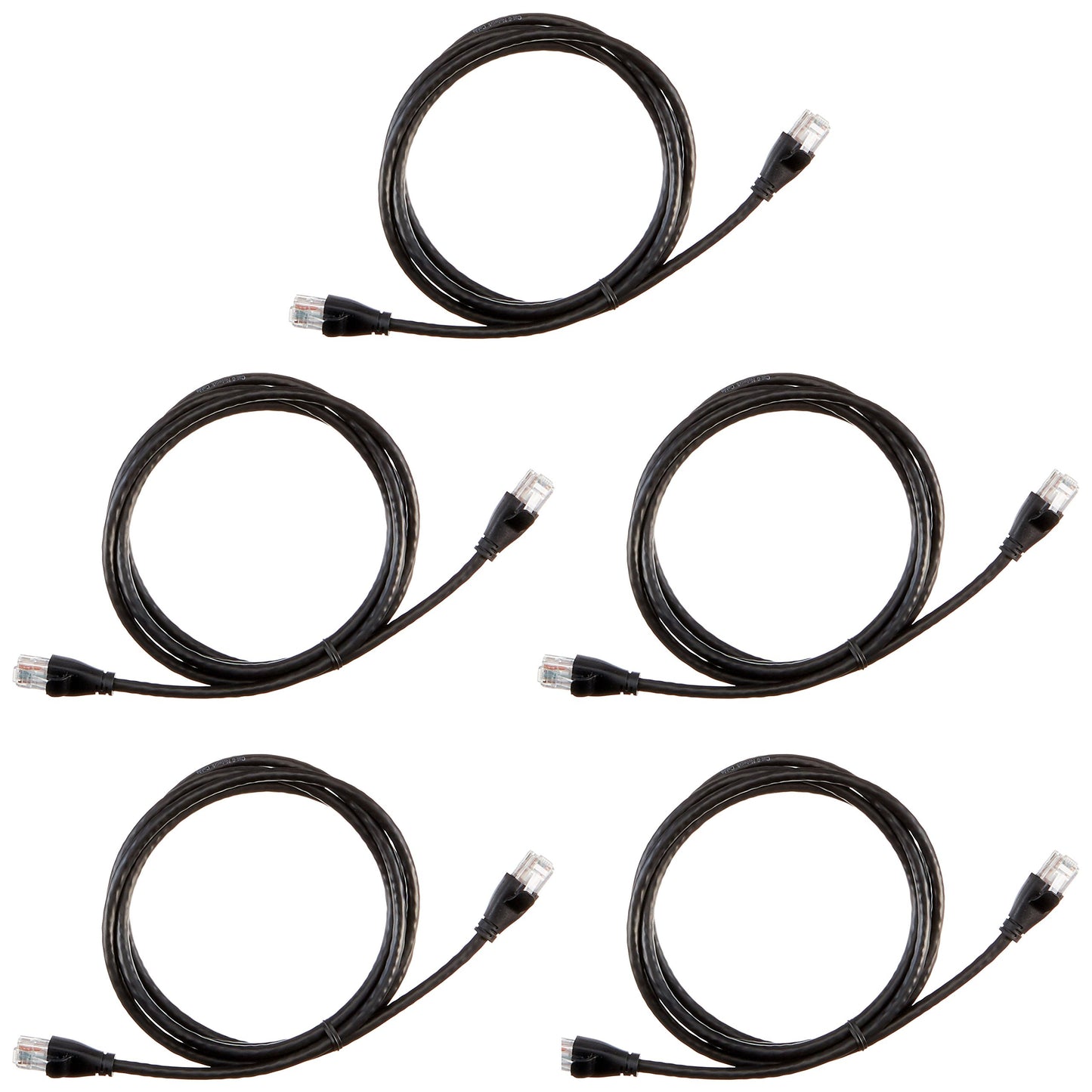 Amazon Basics RJ45 Cat-6 Ethernet Patch Internet Cable, 1Gbps Transfer Speed, Gold-Plated Connectors, Universal Connectivity for PC, TV, Tablet, Router, Printer, 5 Foot, Black