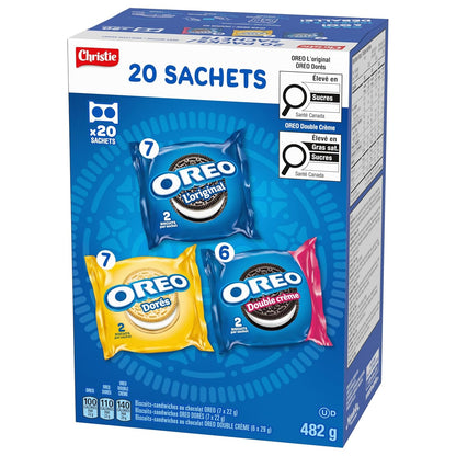 Oreo Sandwich Cookies, Variety Snack Packs, 482G