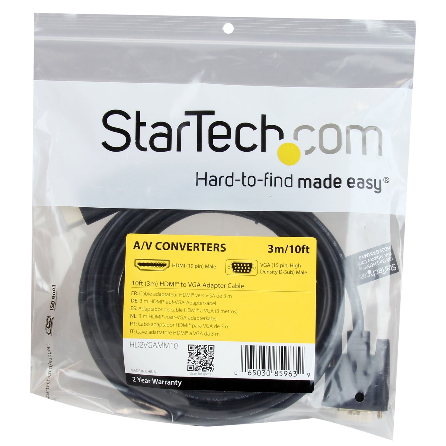 StarTech.com 1080p 60Hz HDMI to VGA High Speed Display Adapter - Active HDMI to VGA (Male to Female) Video Converter for Laptop/PC/Monitor (HD2VGAE2)
