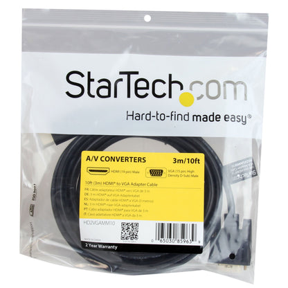StarTech.com 1080p 60Hz HDMI to VGA High Speed Display Adapter - Active HDMI to VGA (Male to Female) Video Converter for Laptop/PC/Monitor (HD2VGAE2)
