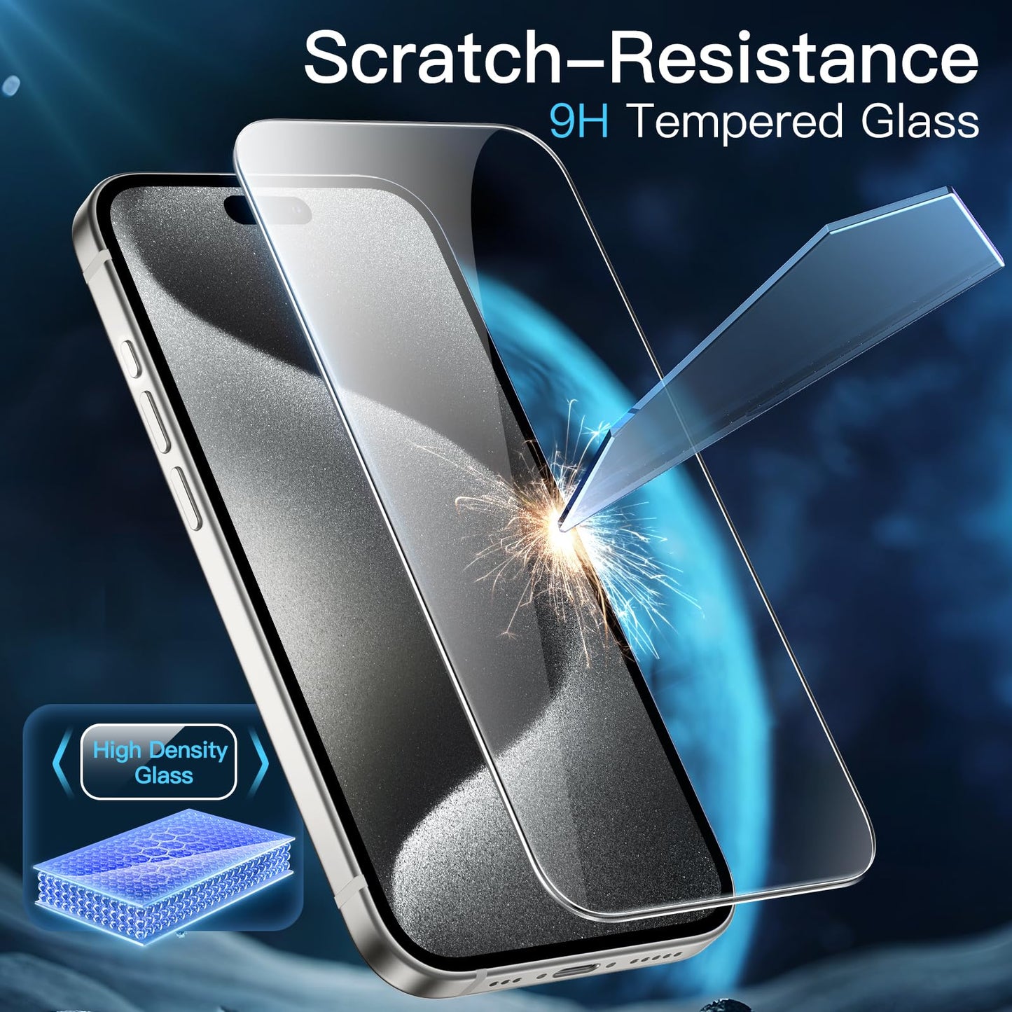 JETech Full Coverage Screen Protector for iPhone 17e (2026) / iPhone 16e, 9H Tempered Glass Film, Case-Friendly, HD Clear, 6.1-Inch Display, 3-Pack
