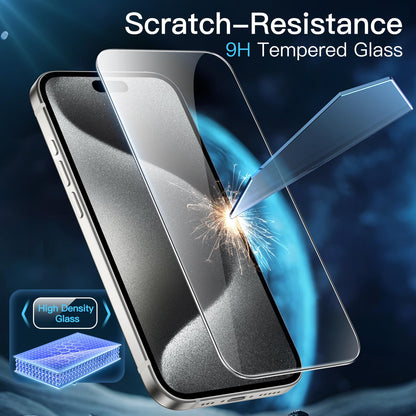JETech Full Coverage Screen Protector for iPhone 17e (2026) / iPhone 16e, 9H Tempered Glass Film, Case-Friendly, HD Clear, 6.1-Inch Display, 3-Pack