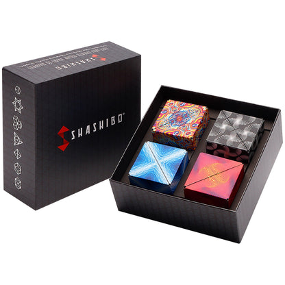 Shashibo Shape Shifting Box - Award-Winning STEM Fidget Toy with Ultra Strong Magnets - Puzzle Cube Transforms Into 100+ Shapes, Perfect Sensory Gift for Kids, Teens, and Adults (Spaced Out)