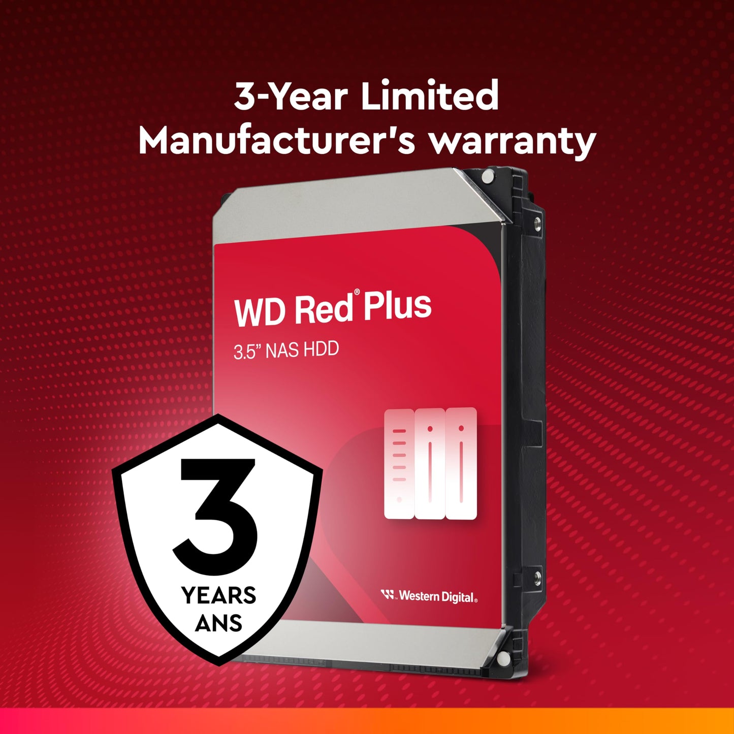 Western Digital 4TB WD Red Plus NAS Internal Hard Drive HDD - 5400 RPM, SATA 6 Gb/s, CMR, 128 MB Cache, 3.5" -WD40EFZX