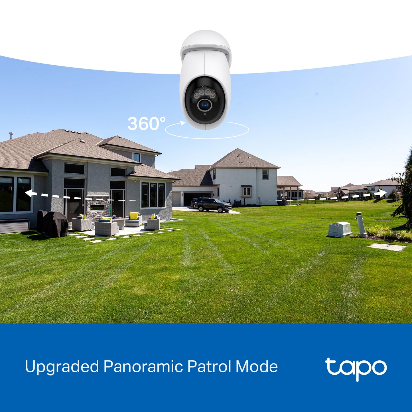 Tapo 1080P Outdoor Wired Pan/Tilt Security Wi-Fi Camera, 360° View, Motion Tracking, Works with Alexa & Google Home, Night Vision, Free AI Detection, Cloud & SD Card Storage(up to 512GB), Tapo C500…