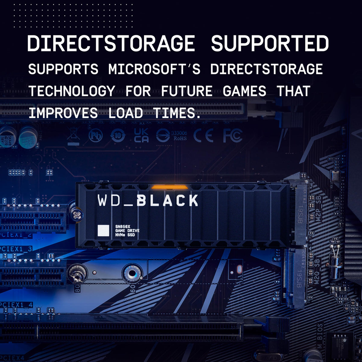 WD_BLACK SN850X 1TB NVMe SSD - M.2 2280, Up to 7,300 MB/s Read speeds, Up to 6,300 MB/s write speeds, Gaming Expansion, High Performance Internal Solid State Drive - WDS100T2X0E