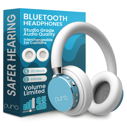 Puro Sound Labs Kids Wireless Headphones – Volume-Limiting 85dB, Built-in Mic, Studio-Grade Sound, 20-Hour Battery Life, Comfortable & Easy to Connect Kids Bluetooth Headphones – BT2200 Plus, Purple