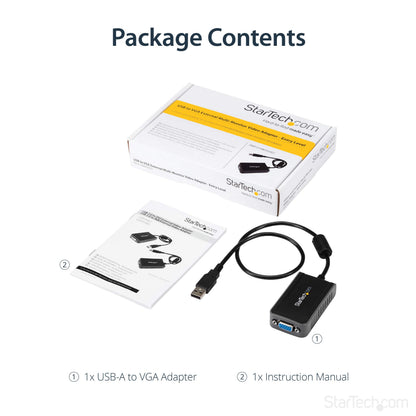 StarTech.com USB 2.0 to VGA Adapter, USB to VGA Monitor Converter for Windows, 1080p , TAA (no support for macOS/ChromeOS/Linux)