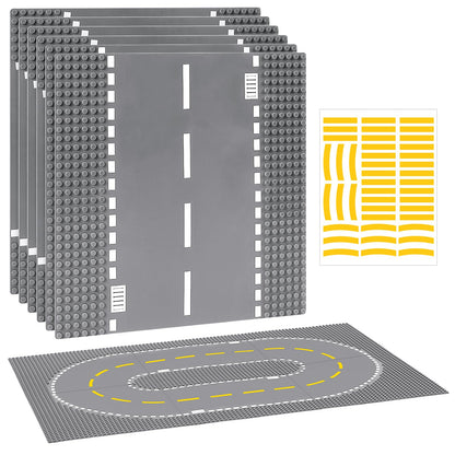 Pokiiulk Classic Gray Baseplates, 32x32 Studs Square Base Plates for Play or Display Bricks Creations, Compatible with Classic Legos, 10" x 10", Pack of 2, Perfect for City Streets, Castle, Mountains