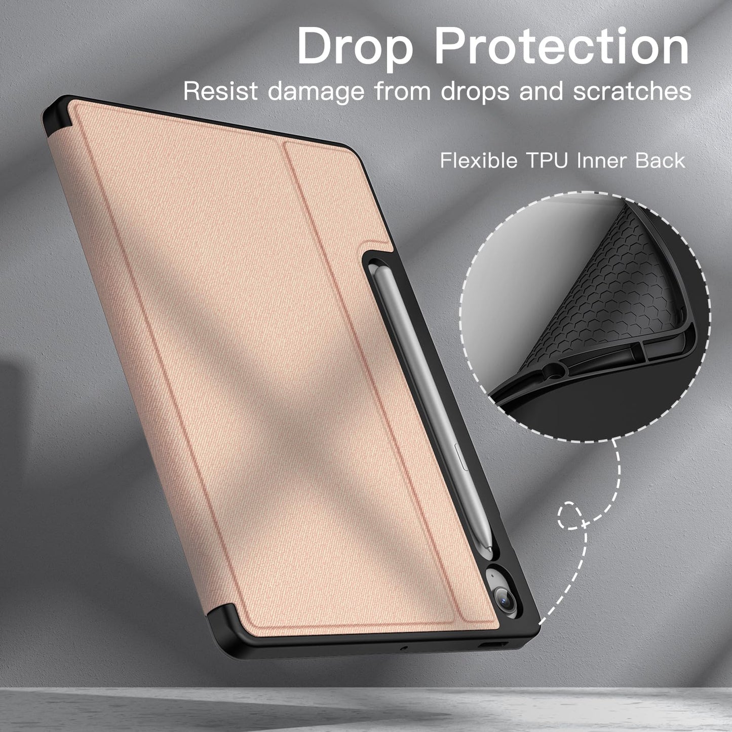 JETech Case for Samsung Galaxy Tab S10 Lite / S10 FE / S9 FE 10.9-Inch with S Pen Holder, Slim Folio Stand Protective Tablet Cover, Multi-Angle Viewing (Black)