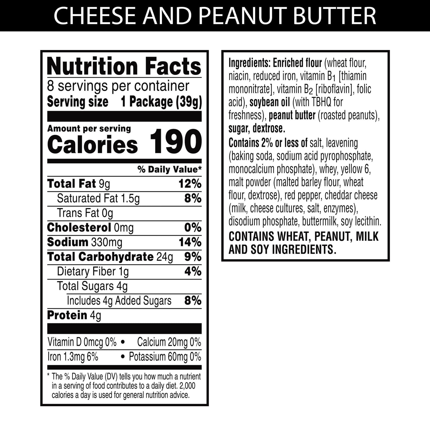 Austin Sandwich Crackers, Single Serve Snack Crackers, Office and Kids Snacks, Peanut Butter on Cheese (12 Trays, 96 Packs)