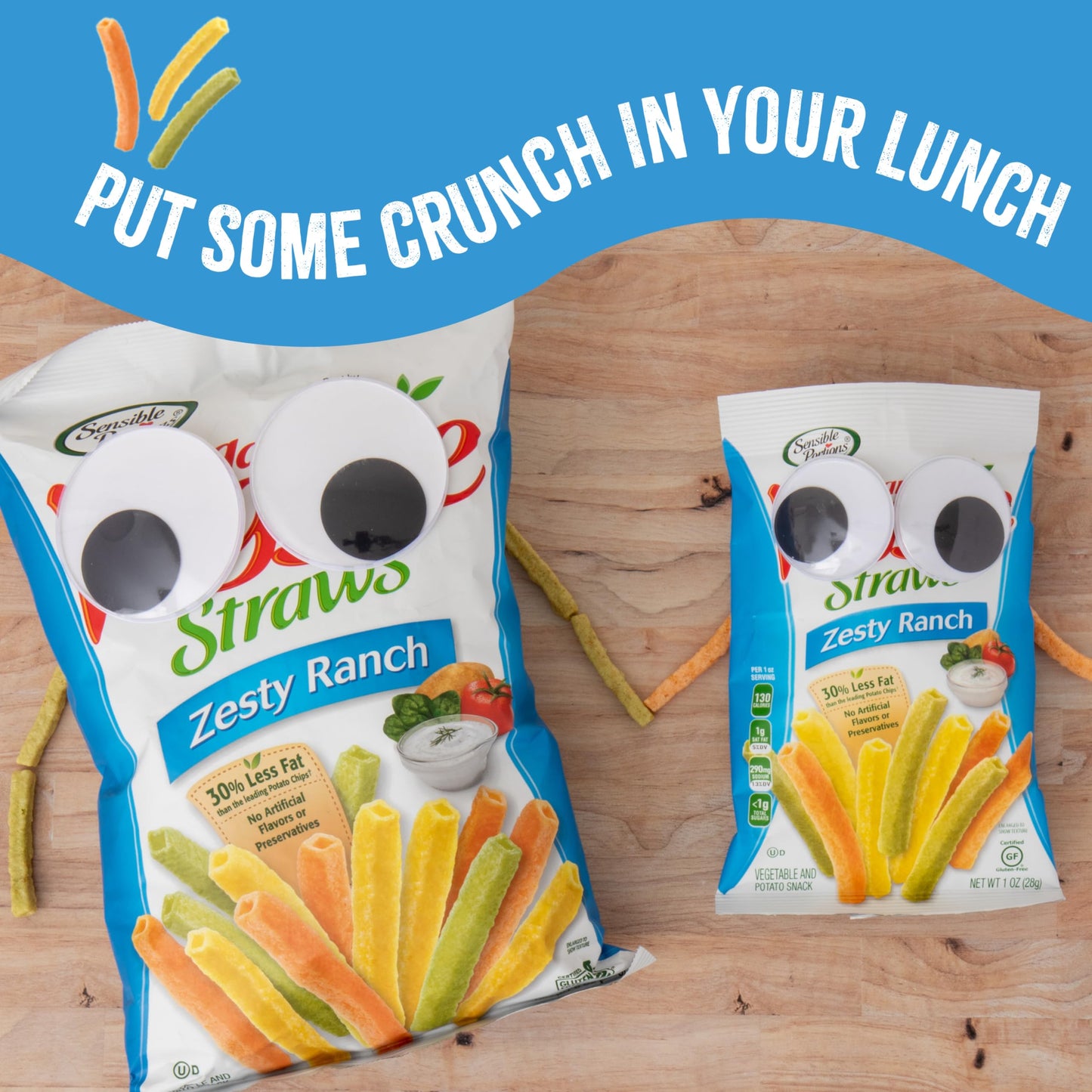 Sensible Portions Veggie Straws - Garden Snacks Variety Pack, Sea Salt, Ranch, Cheddar, Apple Cinnamon, Gluten Free Bulk Snacks, 1 Oz (Pack of 24)