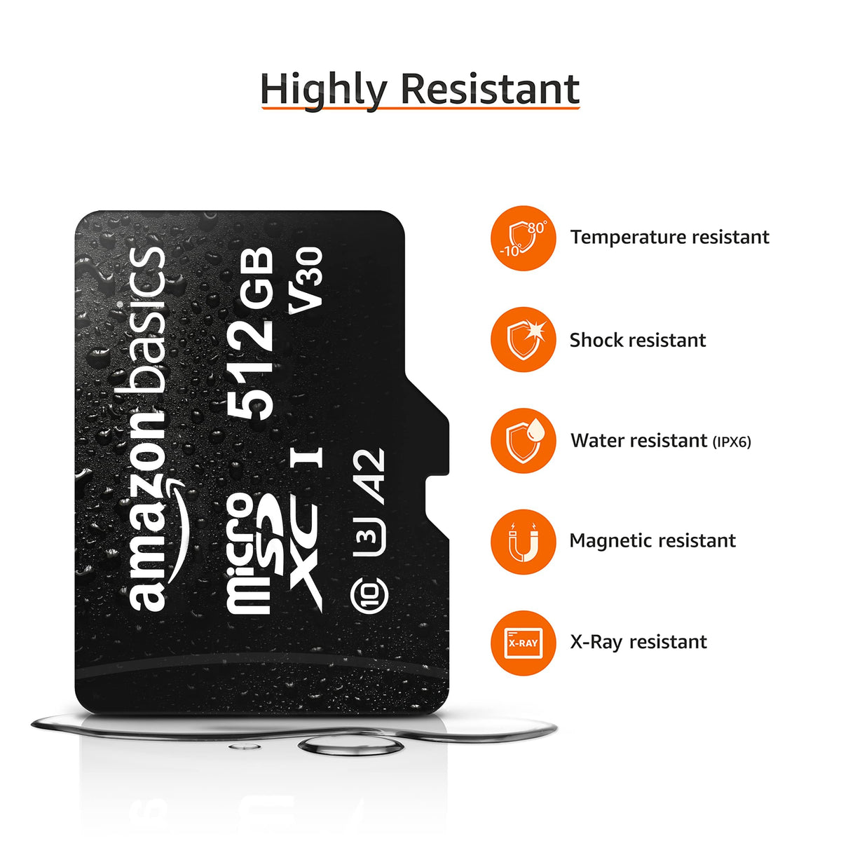 Amazon Basics microSDXC Memory Card with Full Size Adapter, A2, U3, Read Speed up to 100 MB/s, 64GB, Black (2pack)