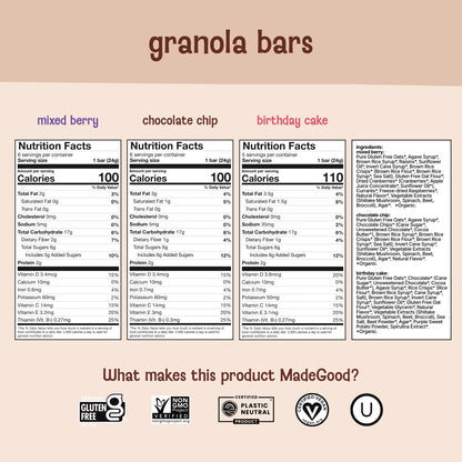 MadeGood Granola Variety Pack, Crunchy Squares, Bites, Bars, and Morning Bars for Breakfast and Healthy Snacking, Organic and Gluten Free, 36 Pack