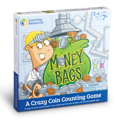 Learning Resources Money Bags Coin Value Game - Classroom Math Games, Financial Literacy for Kids, Play Coins for Kids, Counting Games, Money Board Game