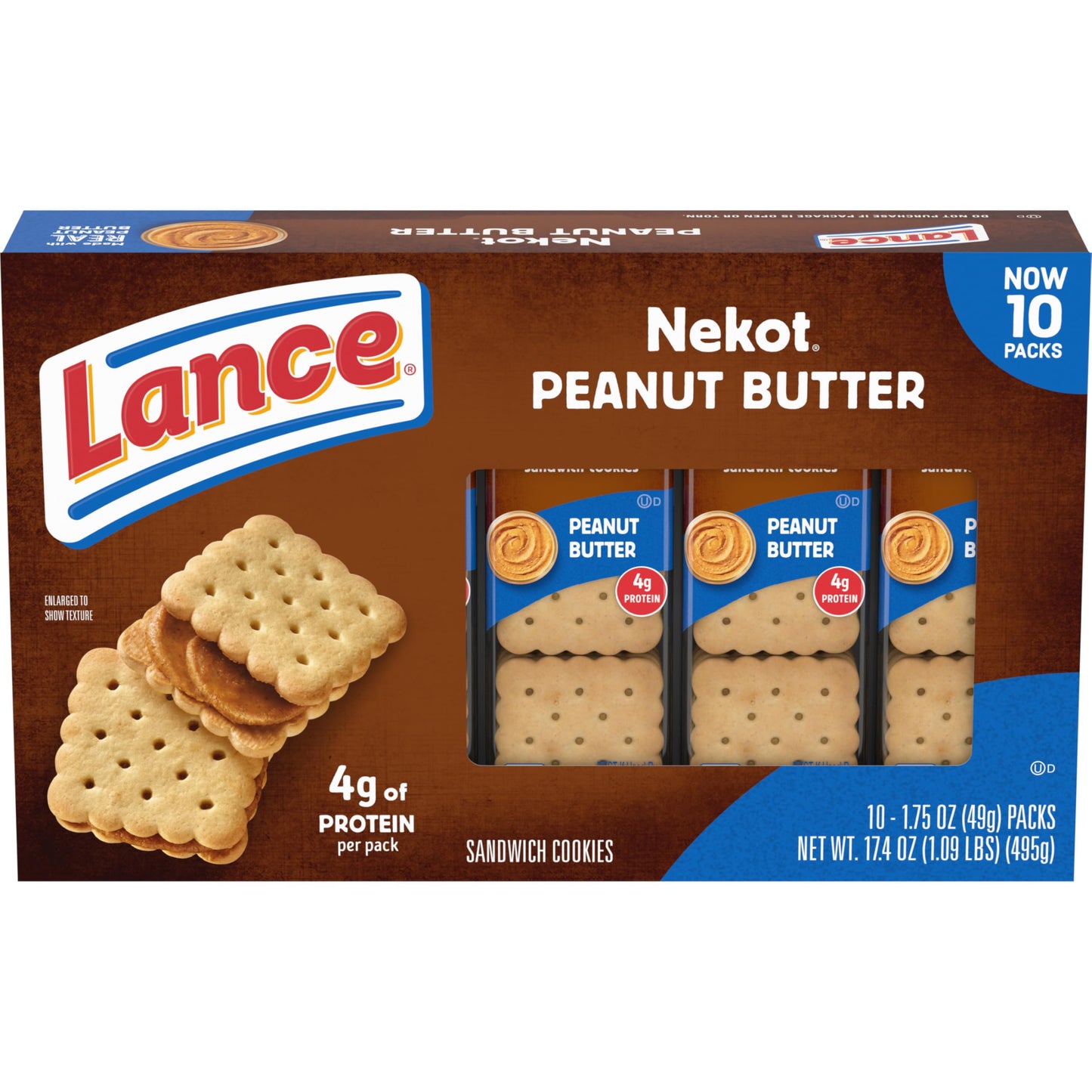Lance Sandwich Crackers, Variety Pack, 3 Flavors, 20 Individually Wrapped Packs, 6 Sandwiches Each