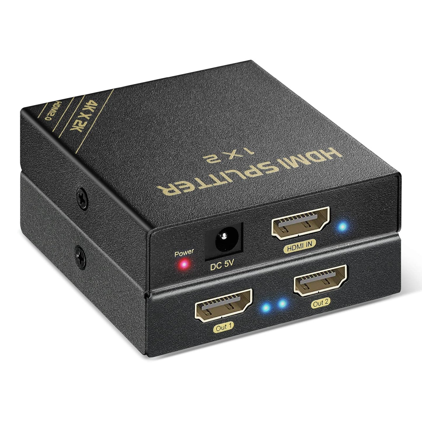 HDMI Splitter 1 in 2 Out 60Hz - HDCP Bypass 2.3, HDR, Dolby/DTS 5.1/7.1 - Compatible with Firestick 4k Max, PS3/PS5 & Elgato HD60s/x/Pro, Apple TV 4K, Retrotink, Roku Stick, NOT for Phone