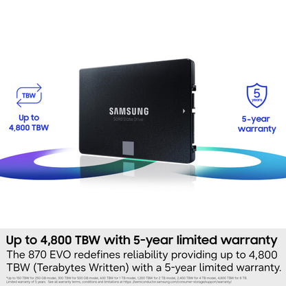 Samsung 870 EVO SATA III SSD 1TB 2.5” Internal Solid State Drive, Upgrade PC or Laptop Memory and Storage for IT Pros, Creators, Everyday Users, MZ-77E1T0B/AM